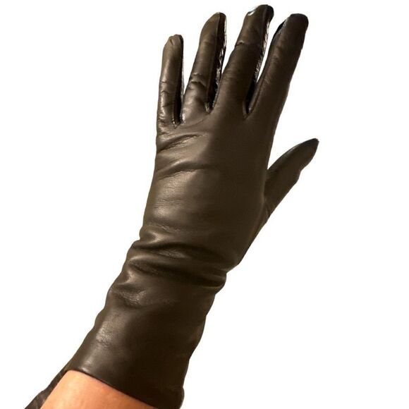 PLYMOUTH Women's Leather Evening Driving Gloves Brown Size 7 - Picture 1 of 9